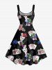 Robe débardeur hawaïenne à imprimé cœur et noix de coco, grande taille - Noir 3X