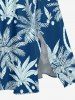 Robe mi-longue hawaïenne fendue à imprimé cocotier grande taille - Paon Bleu 1X