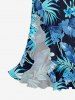 Robe hawaïenne à imprimé floral tropical et à volants fendue - Bleu profond XS