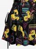 Funny Duck Radio Tape Print Hawaii Lace Up A Line Dress -  