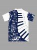 Piano Music Symbol Print Hawaii Zipper Polo Shirt For Men -  