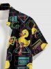 Funny Duck Radio Tape Print Hawaii Button Pocket Shirt For Men -  