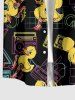 Funny Duck Radio Tape Print Hawaii Button Pocket Shirt For Men -  