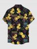 Funny Duck Radio Tape Print Hawaii Button Pocket Shirt For Men -  