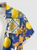 Flower Leaf Lemon Print Matching Hawaii Beach Outfit For Couples - Bleu 