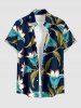 Flower Leaf Branch Print Matching Hawaii Beach Outfit For Couples - Cadetblue 