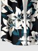 Flowers Leaf Print Buttons Pocket Hawaii Shirt For Men - Noir 6XL