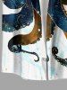 Octopus Print Buttons Pocket Hawaii Shirt For Men -  