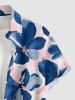 Chemise hawaïenne grande taille pour homme, à imprimé floral aquarelle, boutons et poche. - Rose  4XL