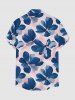 Chemise hawaïenne grande taille pour homme, à imprimé floral aquarelle, boutons et poche. - Rose  4XL