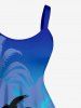 Robe débardeur hawaïenne à imprimé ombré de cocotiers grande taille - Bleu 4X