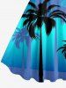 Robe débardeur hawaïenne à imprimé ombré de cocotiers grande taille - Bleu 4X