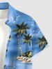 Coconut Tree Sea Beach Print Hawaii Button Pocket Shirt For Men -  