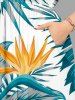 Tropical Leaf Hibiscus Flower Print Hawaii Split Pocket A Line Midi Dress -  