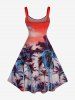 Plus Size Coconut Tree Ombre Sky Print Hawaii A Line Dress -  