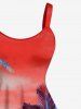 Plus Size Coconut Tree Ombre Sky Print Hawaii A Line Dress -  