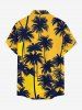 Chemise hawaïenne à imprimé cocotier et poches boutonnées grande taille pour homme - Jaune S