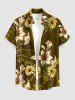 Ensemble de plage hawaïen assorti grande taille à imprimé fleurs et feuilles pour couples - Olive Verte 