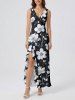 Flower Leaf Print Matching Hawaii Beach Outfit For Couples -  