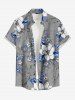 Flower Leaf Print Matching Hawaii Beach Outfit For Couples -  
