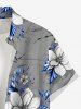 Flower Leaf Print Matching Hawaii Beach Outfit For Couples -  