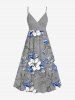 Flower Leaf Print Matching Hawaii Beach Outfit For Couples -  
