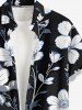 Flower Leaf Print Buttons Pocket Hawaii Shirt For Men -  