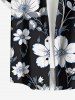 Flower Leaf Print Buttons Pocket Hawaii Shirt For Men -  
