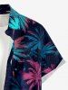 Coconut Tree Galaxy Print Hawaii Button Pocket Shirt For Men -  