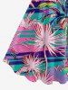Coconut Tree Plant Print Hawaii A Line Dress - violet lavande XXS