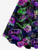 Robe débardeur hawaïenne à imprimé fleurs, grenouilles, dinosaures et étoiles, grande taille - Pourpre  XXS