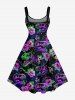 Robe débardeur hawaïenne à imprimé fleurs, grenouilles, dinosaures et étoiles, grande taille - Pourpre  XXS
