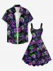 Robe débardeur hawaïenne à imprimé fleurs, grenouilles, dinosaures et étoiles, grande taille - Pourpre  XXS