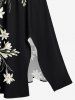Flowers Print Split Hawaii Midi Dress -  