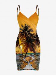 Coconut Tree Sun Seascape Print Convertible Hawaii Beach Cover -  