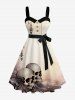 Ombre Skulls Print Matching Outfit For Couples -  