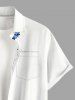 Flower Leaf Print Matching Hawaii Beach Outfit For Couples - Bleu 