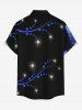 Flowers Glitter 3D Print Buttons Pocket Hawaii Shirt For Men - Noir 2XL