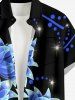 Flowers Glitter 3D Print Buttons Pocket Hawaii Shirt For Men - Noir 2XL