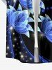 Flowers Glitter 3D Print Buttons Pocket Hawaii Shirt For Men - Noir 2XL