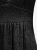 Plus Size Flower Lace Overlay Butterfly Sleeves Split A Line Dress - Noir 5x | US 30-32