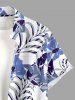 Flowers Tropical Leaf Print Buttons Pocket Hawaii Shirt For Men -  