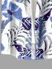 Flowers Tropical Leaf Print Buttons Pocket Hawaii Shirt For Men -  
