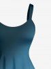 Coconut Tree Ombre Print Hawaii Tank Dress - Paon Bleu 3X