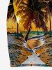 Coconut Tree Sun Seascape Print Convertible Hawaii Beach Cover -  
