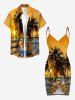 Coconut Tree Sun Seascape Print Convertible Hawaii Beach Cover -  