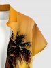 Coconut Tree Sun Seascape Print Buttons Pocket Hawaii Shirt For Men -  