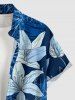 Flowers Leaf Print Matching Hawaii Beach Outfit For Couples - Bleu 