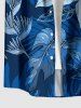 Flowers Leaf Print Matching Hawaii Beach Outfit For Couples - Bleu 