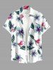 Flowers Leaf Print Matching Hawaii Beach Outfit For Couples - Blanc 